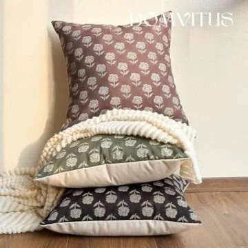 Stylish DOMVITUS Floral Pillow Cover for Home Decor