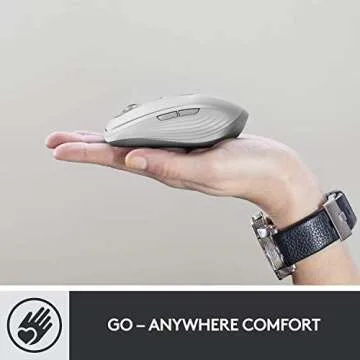 Logitech MX Anywhere 3 Compact Performance Mouse, Wireless, Fast Scroll, Any Surface, Portable, 4000DPI, Customizable Buttons, USB-C Bluetooth - Graphite - With Free Adobe Creative Cloud Subscription