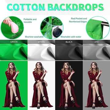 YISITONG Photography Studio Lighting Kit Softbox Umbrella Continuous Lighting Set with 4 Backdrops 6...