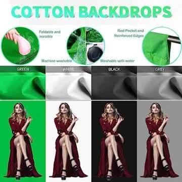 YISITONG Photography Studio Lighting Kit Softbox Umbrella Continuous Lighting Set with 4 Backdrops 6...