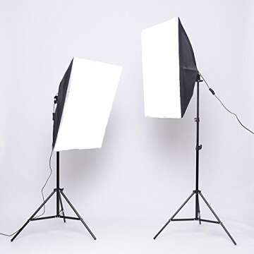 YISITONG Photography Studio Lighting Kit Softbox Umbrella Continuous Lighting Set with 4 Backdrops 6.2ft x 10ft Background Stand Support System for Photo Studio Product Portrait Video Shooting