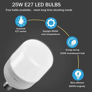 YISITONG Photography Studio Lighting Kit Softbox Umbrella Continuous Lighting Set with 4 Backdrops 6.2ft x 10ft Background Stand Support System for Photo Studio Product Portrait Video Shooting