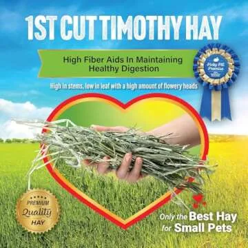 Small Pet Select 1st Cut Timothy Hay Pet Food for Rabbits, Guinea Pigs, and other Small Animals, Easy to Store Box, 5 LB