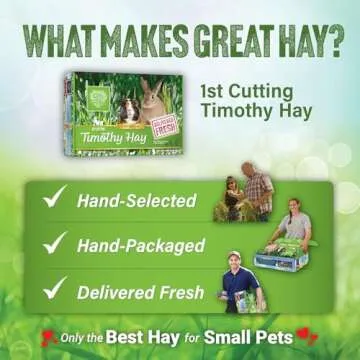 Small Pet Select 1st Cut Timothy Hay Pet Food for Rabbits, Guinea Pigs, and other Small Animals, Easy to Store Box, 5 LB