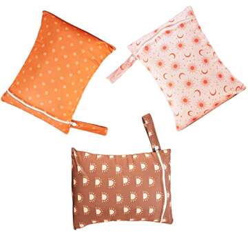 HappyFlute 3 Set Wet Bag Storage Bag Waterproof Washable Travel Bags, Beach, Pool, Gym Bag for Swims...