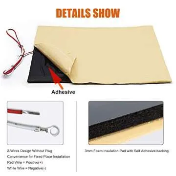 Facon RV Holding Tank Heater Pad with Thermostat Control