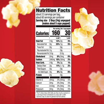 Orville Redenbacher's Movie Theater Butter Microwave Popcorn, 3.29 Ounce Classic Bag, 24-Count