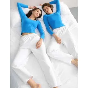 Pumiey Women's White Cotton Sweatpants for Casual Wear