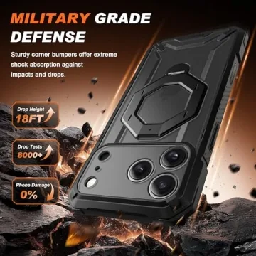 TONGATE iPhone 17 Pro Max Case with 360° Magnetic Stand