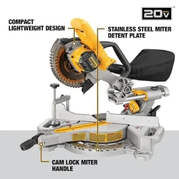 Lightweight DEWALT 20V MAX Cordless Miter Saw for Professionals