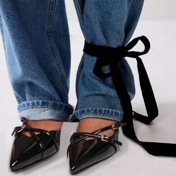 MUCCCUTE Women's Black Kitten Heels with Buckle Strap