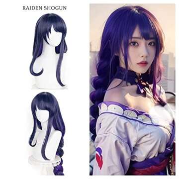 Alacos Purple Braid Raiden Shogun Wig for Cosplay Events
