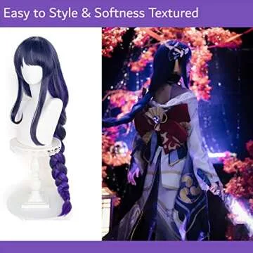 Alacos Purple Braid Raiden Shogun Wig for Cosplay Events