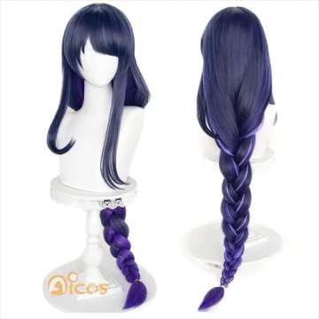 Alacos Purple Braid Raiden Shogun Wig for Cosplay Events