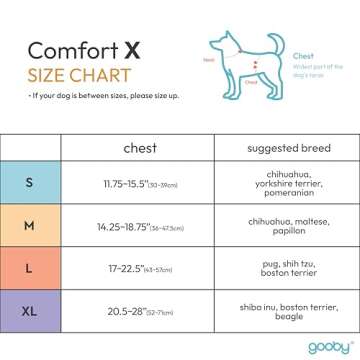 Gooby Comfort X Head In Harness - Black, Large - No Pull Small Dog Harness, Patented Choke-Free X Frame - Perfect on the Go Dog Harness for Medium Dogs No Pull or Small Dogs for Indoor and Outdoor Use