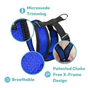Gooby Comfort X Head In Harness - Black, Large - No Pull Small Dog Harness, Patented Choke-Free X Frame - Perfect on the Go Dog Harness for Medium Dogs No Pull or Small Dogs for Indoor and Outdoor Use