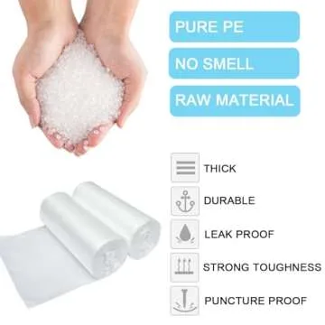 3 Gallon Clear Bathroom Trash Bags - 100 Count Pack