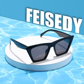 Trendy FEISEDY Cat Eye Sunglasses with UV400 Protection