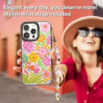 casevivid Compatible for iPhone 15 Pro Max Case Cute Aesthetic - Durable Fashion Funny Phone Case - Girly Passion Flower Pattern Print Cover Design for Woman Girl 6.7 inches Black