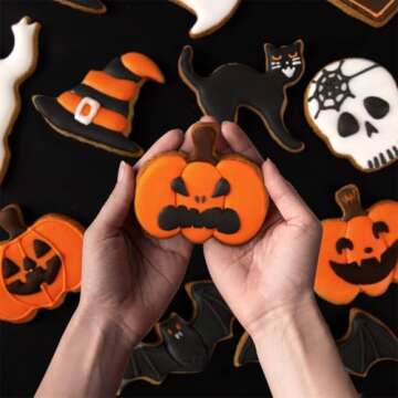 QtoiKce Halloween Cookie Cutters Set - 9 Stainless Steel Shapes