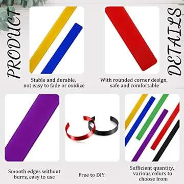 Lewtemi 12 Pcs Colorful Aluminum Stamping Bracelet Blanks