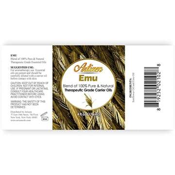 Artizen 4oz Emu Oil - Premium Blend of 100% Pure & Natural Carrier Oils - Ideal for Diluting Essenti...