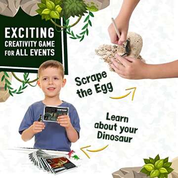 Dino Eggs Dig Kit - Fun Educational Fossil Digging Adventure for Kids