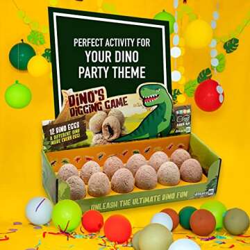 Dino Eggs Dig Kit for Kids 3-5 - Perfect for Parties