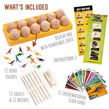 Dino Eggs Dig Kit for Kids 3-5 - Perfect for Parties