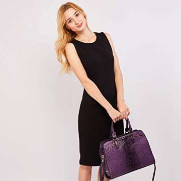 Women Handbag Wallet Tote Shoulder Hobo Bag Top Handle Satchel Purse Set 2pcs with 3 Compartments