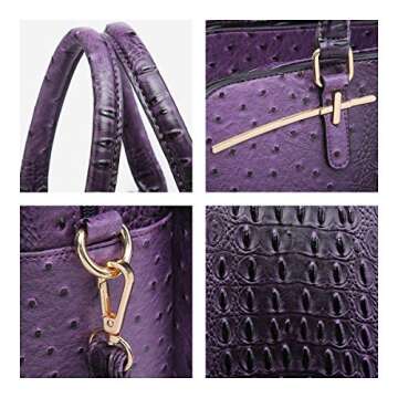 Women Handbag Wallet Tote Shoulder Hobo Bag Top Handle Satchel Purse Set 2pcs with 3 Compartments