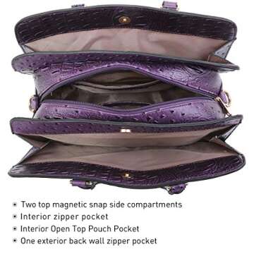 Women Handbag Wallet Tote Shoulder Hobo Bag Top Handle Satchel Purse Set 2pcs with 3 Compartments