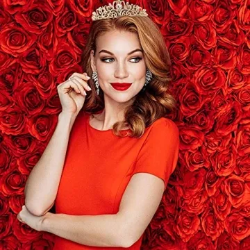 Didder Gold Crystal Tiara Crown Elegant Bridal Party Headband