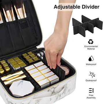 MONSTINA Makeup Train Cases Professional Travel Makeup Bag Cosmetic Cases Organizer Portable Storage...