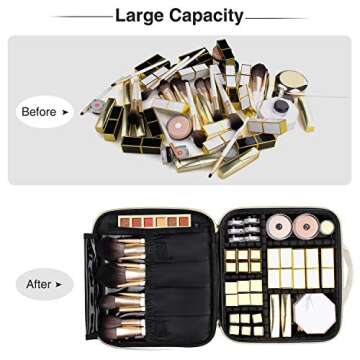 Stylish Portable Makeup Bag with Custom Compartments