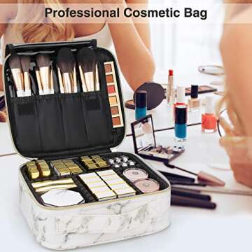 Stylish Portable Makeup Bag with Custom Compartments