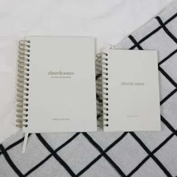 Steadfast and Sustained Bible Notes and Large Church Journal Duo - Christian Journals 2 Pack Sermon Notes Journal and Devotional for Verses, Takeaways, Notes, and Prayer (SOAP Inspired Style)