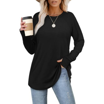 XIEERDUO Women's Black Long Sleeve Casual Shirts
