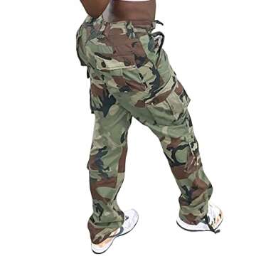 AKARMY Womens Cargo Pants with Pockets Outdoor Casual Ripstop Camo Military Combat Construction Work...