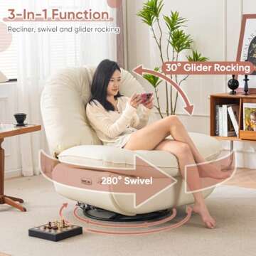 Oversized Electric Recliner Chair with Voice Control