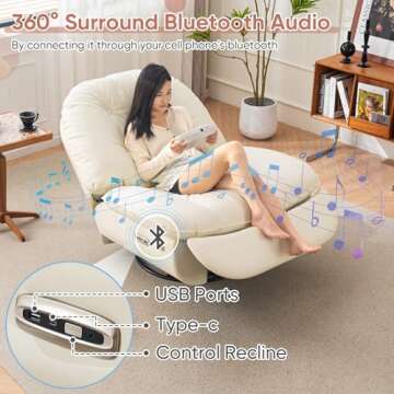 Oversized Electric Recliner Chair with Voice Control
