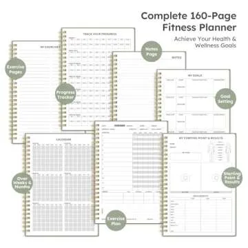 Fitness Workout Journal for Women & Men, A5(5.5" x 8.2") Workout Log Book Planner for Tracking, Progress, and Achieving Your Wellness Goals - Green