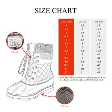 DREAM PAIRS Women's Mid Calf Waterproof Winter Snow Boots Monte,Size 5,Black/Grey,Monte_01