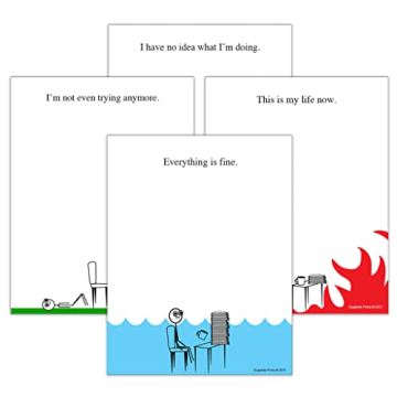 Guajolote Prints Funny Notepads (4-Pack) - Sarcastic Memo Pads for Work