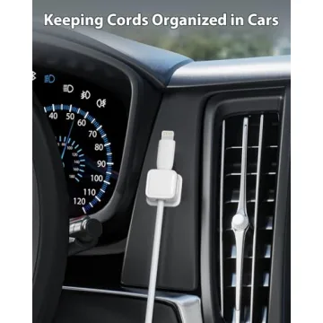 8 Pack Magnetic Cord Organizer Holder,Strong Adhesive Desk Cable Management Easy Open,Organize Phone Charging Cords Wire Holder Organizer Neatly for Home,Office,Car,Desk,Nightstand-White
