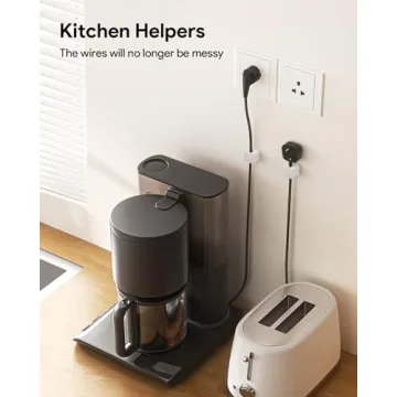 8 Pack Magnetic Cord Organizer Holder,Strong Adhesive Desk Cable Management Easy Open,Organize Phone Charging Cords Wire Holder Organizer Neatly for Home,Office,Car,Desk,Nightstand-White