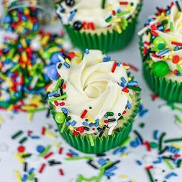 Superhero Sprinkles for Cake, Cookie, Cupcake Decorating, and Baking - Edible Super Hero Cake Decorations in Fun Colorful Sprinkles, Jimmies, Nonpareils, with Confetti Quin and Star Sprinkles