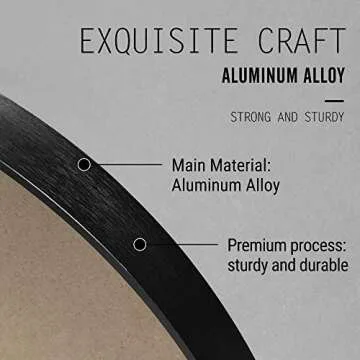 NeuType 65"x22" Large Arched Full Length Floor Mirror with Stand , Bedroom Mirror Standing or Leaning Against Wall Aluminum Alloy Frame Dressing Mirror, Black