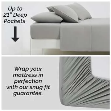 Southshore Fine Living 6-Piece Extra Deep Pocket Queen Sheets Set - Soft Microfiber, Steel Grey