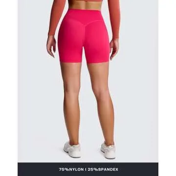 Aoxjox Metamorph Workout Biker Shorts for Women Tummy Control High Waisted Athletic Gym Running Deep V Yoga Short 6" (Love Potion, Small)